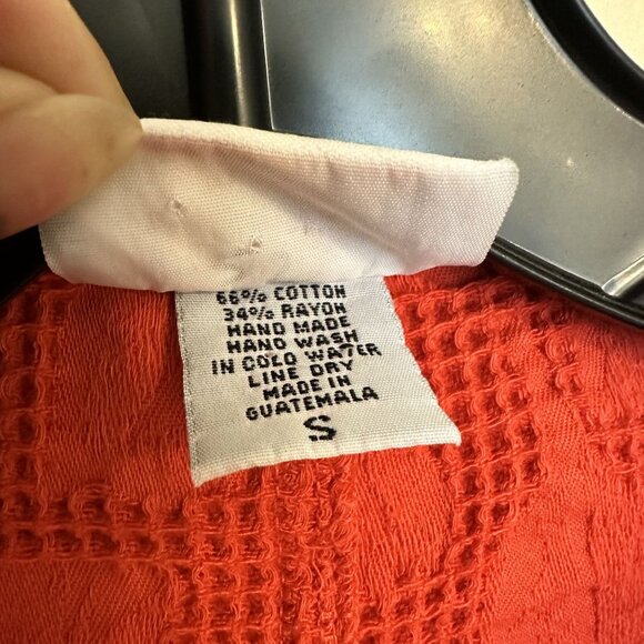 Handmade Eucalyptus Womens Sleeveless Orange Coral Vest Small Cotton Layering - Picture 3 of 8